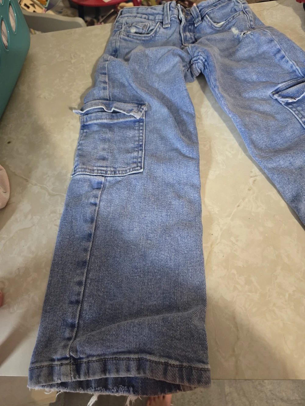 Justice Girls Small SIZE 6 Wide Leg Cargo Jeans